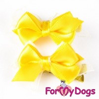 Зажим для волос желтый - Одежда для собак, аксессуары, дождевики, корма, доставка!